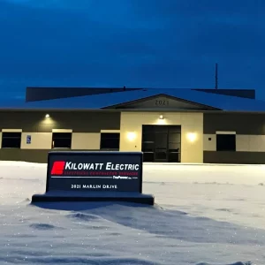 Front door of Kilowatt Electric office in Rapid City, SD
