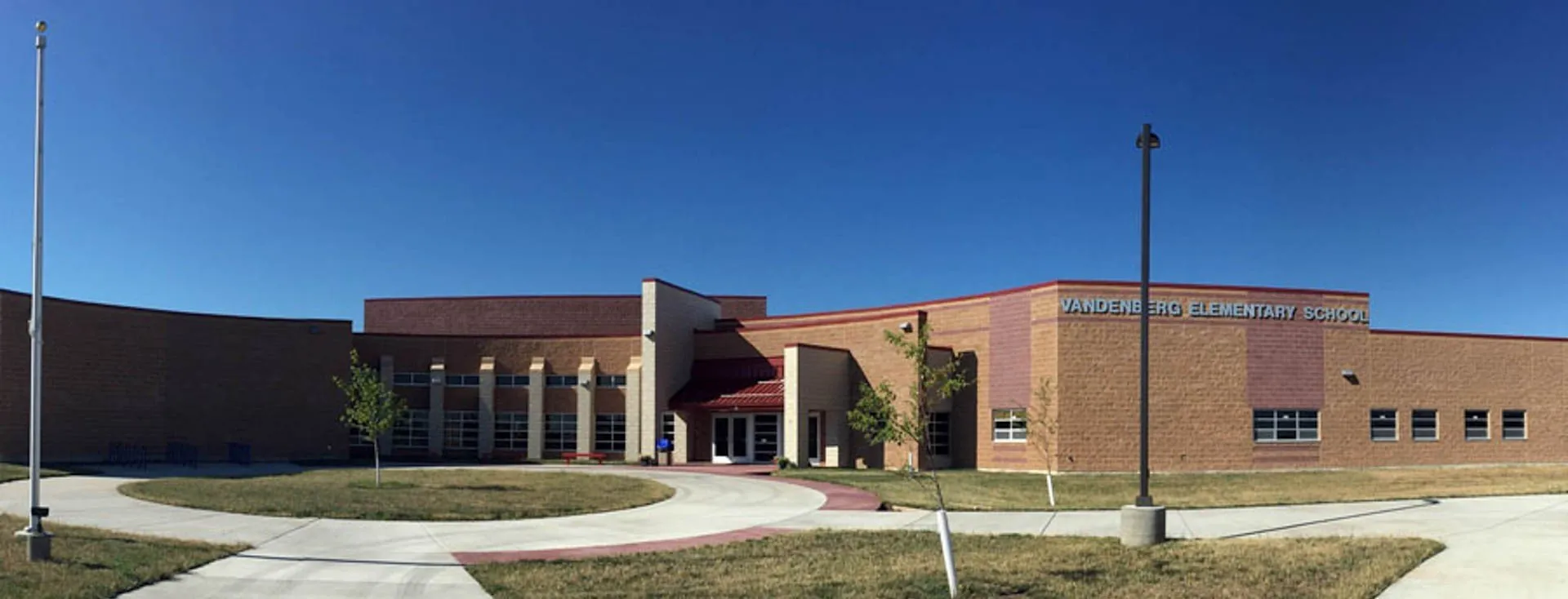 Outside of Vandenberg Elementary School in Box Elder, SD.