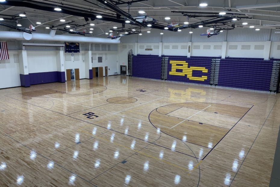 Interior of Bennet County School gymnasium