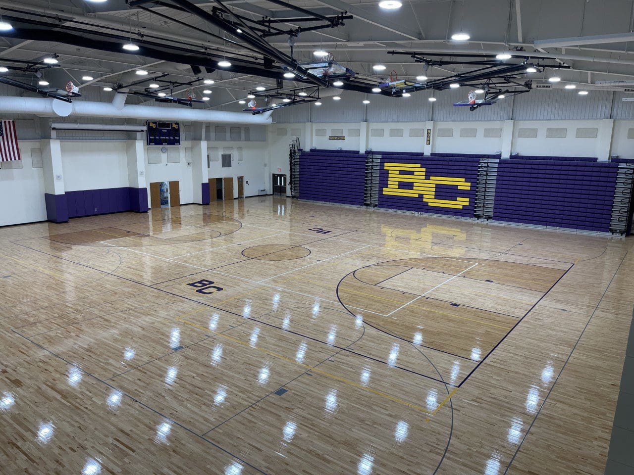 Interior of Bennet County School gymnasium