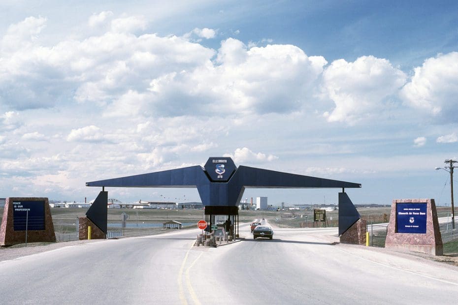 The main gate at Ellsworth Air Force Base, SD