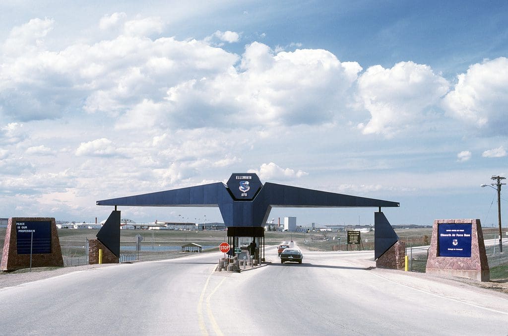 The main gate at Ellsworth Air Force Base, SD