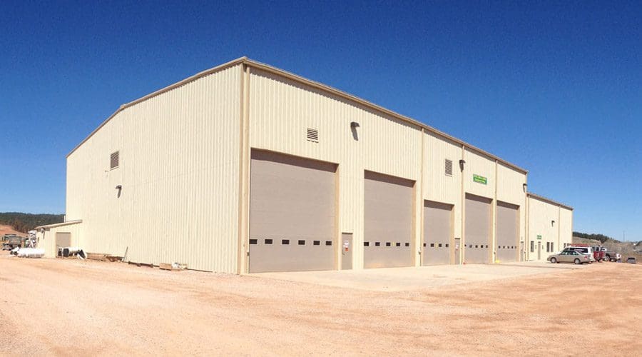 Exterior of Pete Lien maintenance shop in Rapid City, SD